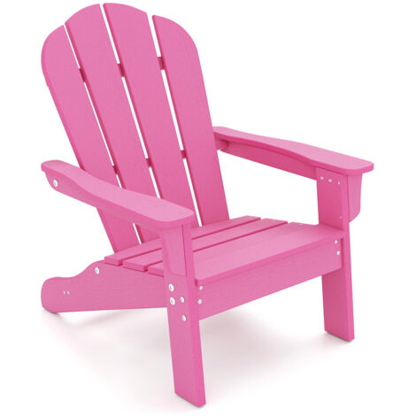COSTWAY Kid’s Adirondack Chair All-Weather HDPE Toddler Lawn Chair-Pink