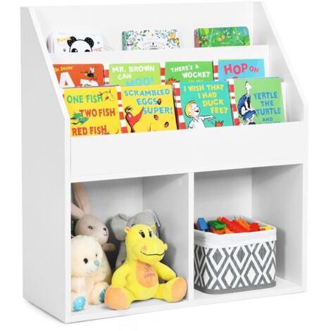 COSTWAY Kids Bookshelf Toy Storage Cabinet Organizer Wooden Kids Bookcases