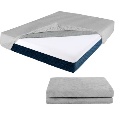 COSTWAY King Size Mattress Protector  Luxury Super Soft Velvet Mattress Topper