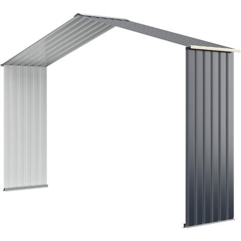 COSTWAY Kit d'Extension pour Abri de Jardin 340 x 255 x 210 cm, Gris