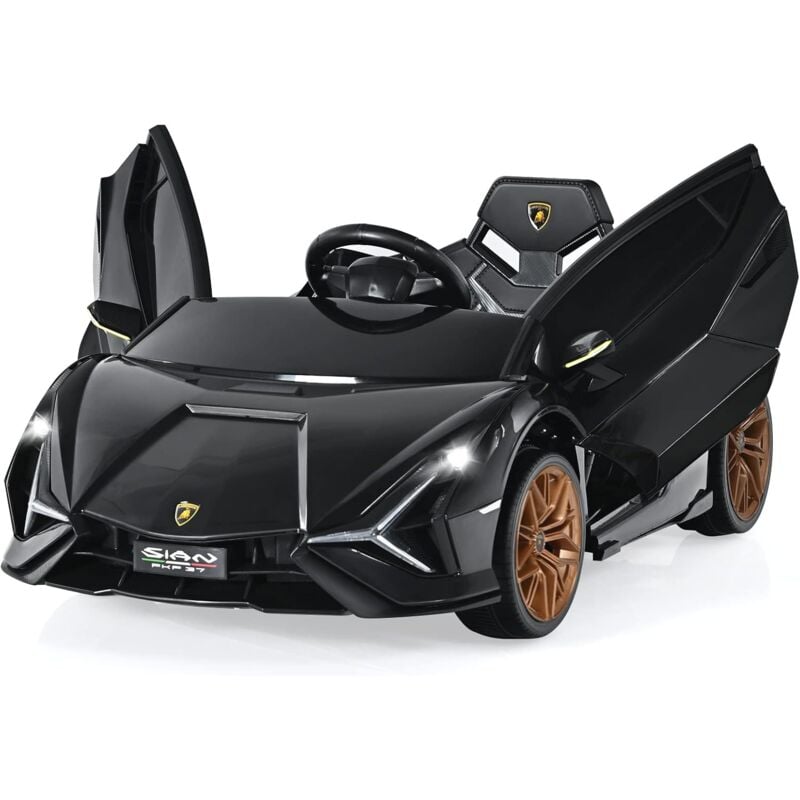 Lamborghini Voiture Électrique 12V Enfants avec Télécommande 2,4G 2 Portes Papillons Démarrage Progressif & Musique Charge 25kg pour Enfant 3-8 Ans,
