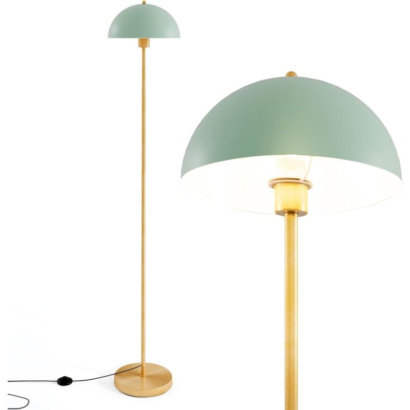 Lampadaire sur Pied Salon 163 cm, Lampe Salon, Tête de Lampe Réglable, Interrupteur à Pied, Abat-Jour Incassable, Douille E27, Lampadaire en Métal