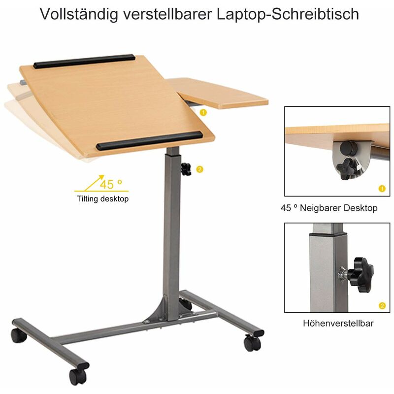 Mobel Wohnen Beistelltische Laptop Tisch Hohenverstellbar Notebooktisch Computertisch Betttisch Rolltisch Ppipo Es