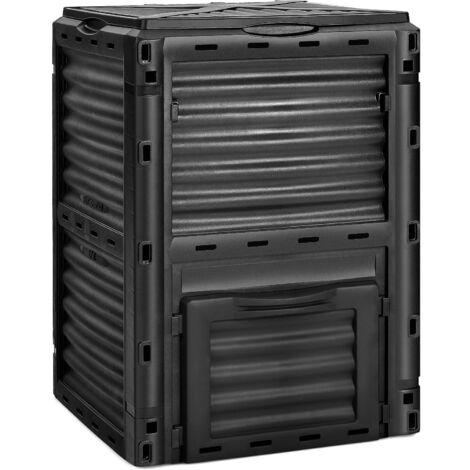 COSTWAY Large Outdoor Compost Bin 300L for Kitchen Waste & Garden Scraps-Black