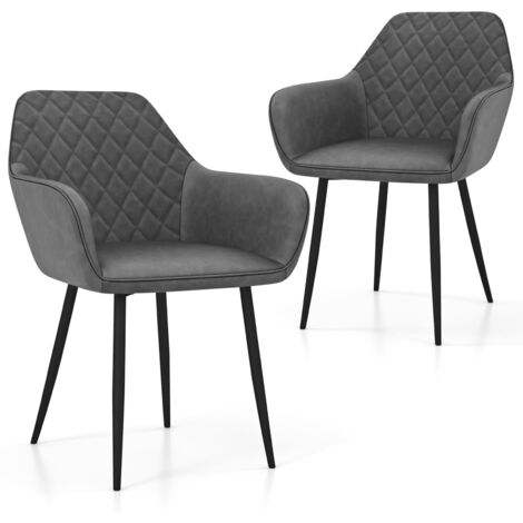 COSTWAY Leisure Dining Chair Set of 2 Upholstered Accent Chairs