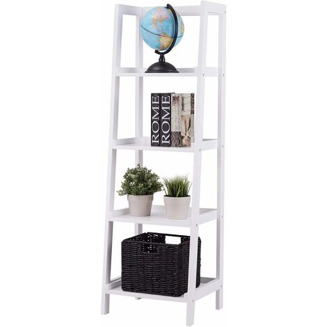 Leiterregal Standregal Badregal Treppenregal Dekoregal wei/ß 90x43x32cm en.casa