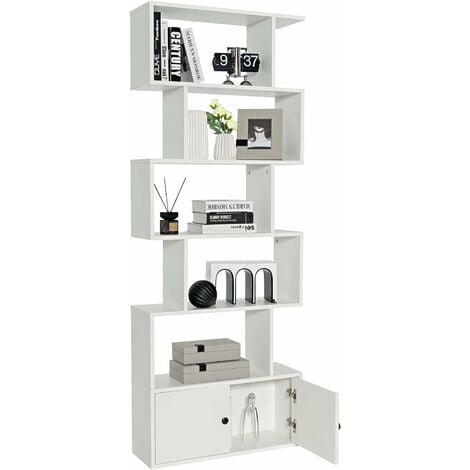 Libreria Moderna Sospesa con 5 Cubi Intrecciati 49,5x10,2x86 cm in