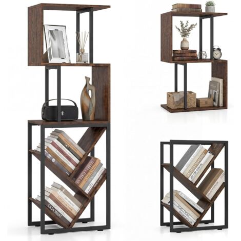 COSTWAY Libreria Scaffale,Librerie Verticali da Terra,6 Ripiani,39,5 x 25 x 122 cm,Soggiorno