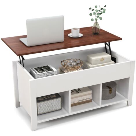 COSTWAY Lift Top Coffee Table Modern Wooden Lift Top Dining  Cocktail Table Living Room