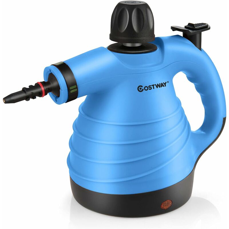 

COSTWAY Limpiador a Vapor Portátil, Vaporeta Multiuso, Aparato Portátil con 9 Accesorios (Azul)