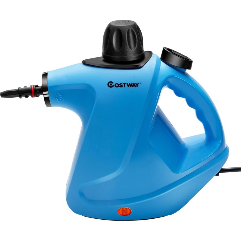 

COSTWAY Limpiador a Vapor Portátil, Vaporeta Presurizada 350 ml Limpiador para Quitar Polvo Manchas (Azul)