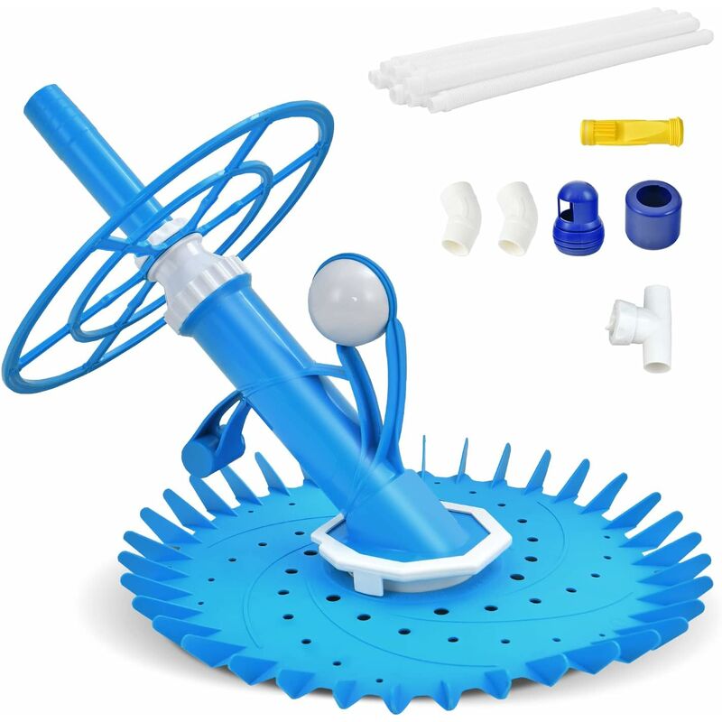 Costway - Limpiafondos Hidráulico Para Piscina, Aspiradora De Piscinas De Lado De Succión Con Disco De 36 Aletas Y 10 Mangueras De Extensión De 1M