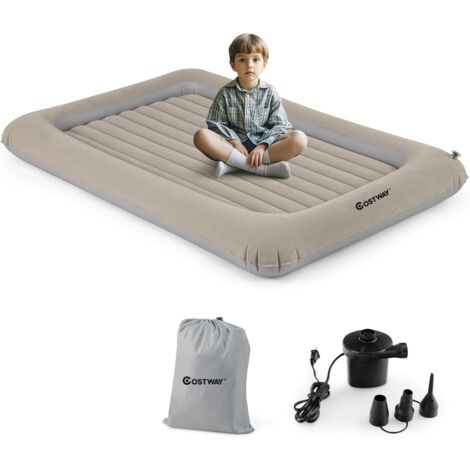 Costway – Lit de voyage gonflable enfant 165x118x20cm – Matelas pneumatique amovible – PVC anti-perforation – Sac de transport inclus