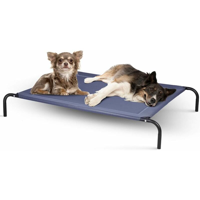Lit sur Pieds pour Chien 130x90x20CM Taille xl Capacité 70KG en Tissu Textilène Lit d'Animal Familier Conforme à Domicile - Costway
