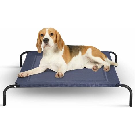 Costway – Lit surélevé pour chien 110x80x18CM – Fer et textilène – Capacité 40KG – Design suspendu pour propreté et confort
