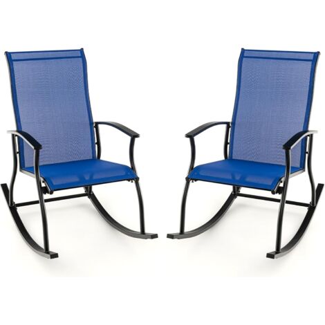 COSTWAY Chaise Pliante Exterieur Lot de 2, Fauteuil de Jardin Exterieur avec Accoudoirs, Dossier Haut Réglable à 7 Positions, Chaise de Jardin Pliante en Tissu Oxford, Noir