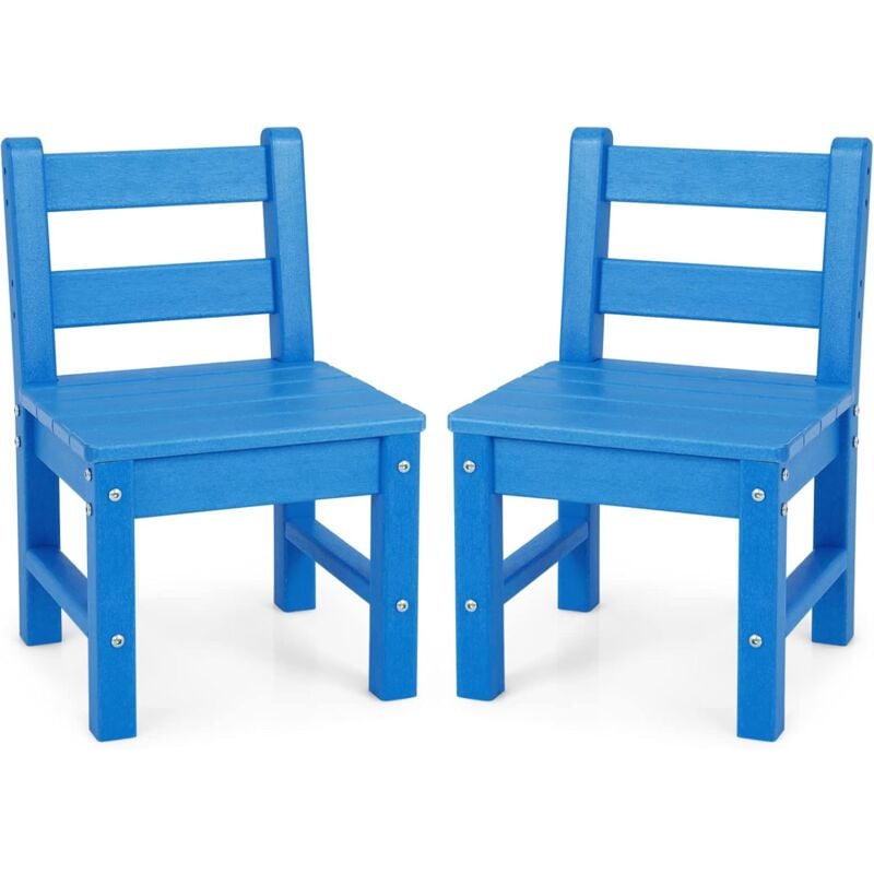 Lot de 2 Chaises pour Enfants en Plastique pe - 34 x 33 x 57 cm (l x l x h) Bleu - Costway