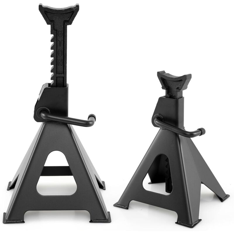 Lot de 2 Crics de Levage de 6 t pour Tout Type de Véhicule, Cric de Levage de Voiture en Métal Robuste Hauteur Réglable 36-58,5 cm, Chandelles de