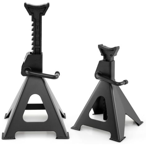 COSTWAY Lot de 2 Crics de Levage de 6 T pour Tout Type de Véhicule, Cric de Levage de Voiture en Métal Robuste Hauteur Réglable 36-58,5 cm, Chandelles de Levage au Sol Autobloquantes