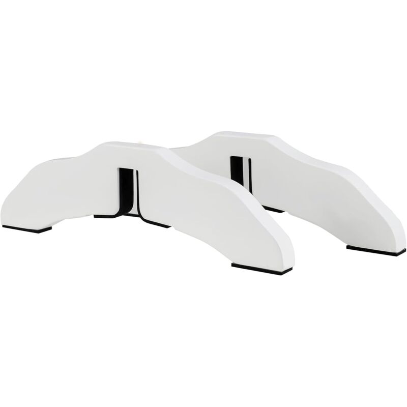Lot de 2 Supports de Pied en Bois pour Barrière de 2 cm d'Epaisseur, Support de Barrière pour Animaux pour Stabilité Renforcée, Blanc - Costway