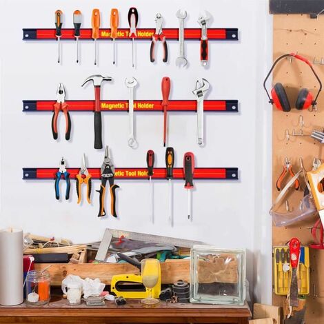 Costway – Lot de 6 barres magnétiques pour outils 46 cm – Charge maximale 10 kg – Installation facile pour garage et atelier