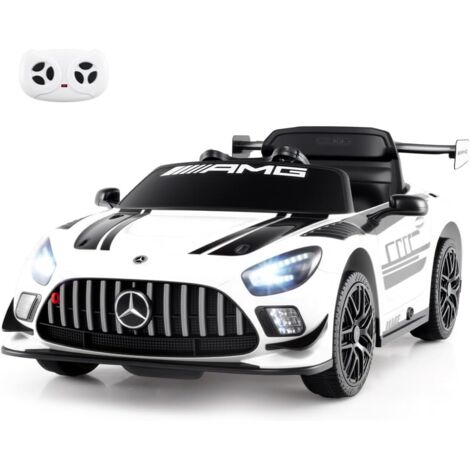 COSTWAY Macchina Elettrica per Bambini, Mercedes Auto Cavalcabile con Telecomando 3 Velocità Luci LED Musica e Connessione Senza Fili, Partenza Morbida, 4,5 Km/h, 3+ Anni (Bianco)