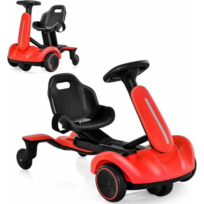 Costway - Macchina Elettrica Pieghevole per Bambini, Go Kart Elettrico 6V con Sedile Regolabile su 2 Posizioni, Rotazione a 360 Gradi, Velocità