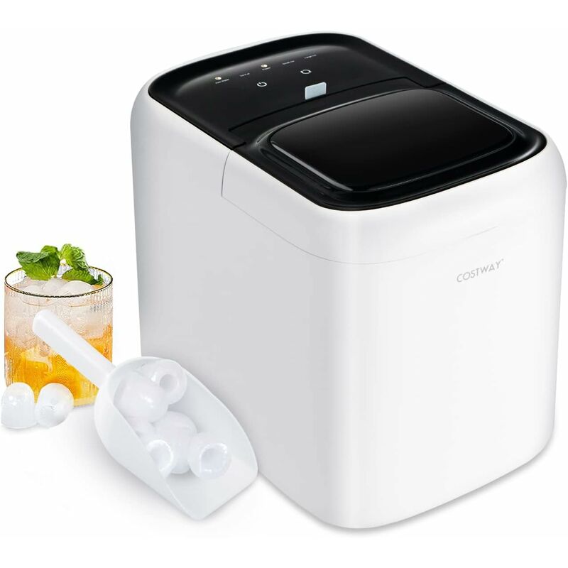 Costway - Machine à Glaçons de Comptoir, Prêt en 6-8 Minutes, Autonettoyant de 30 Minutes, Petite et Grande Taille de Glaçons, pour Maison, Bar, Pub,