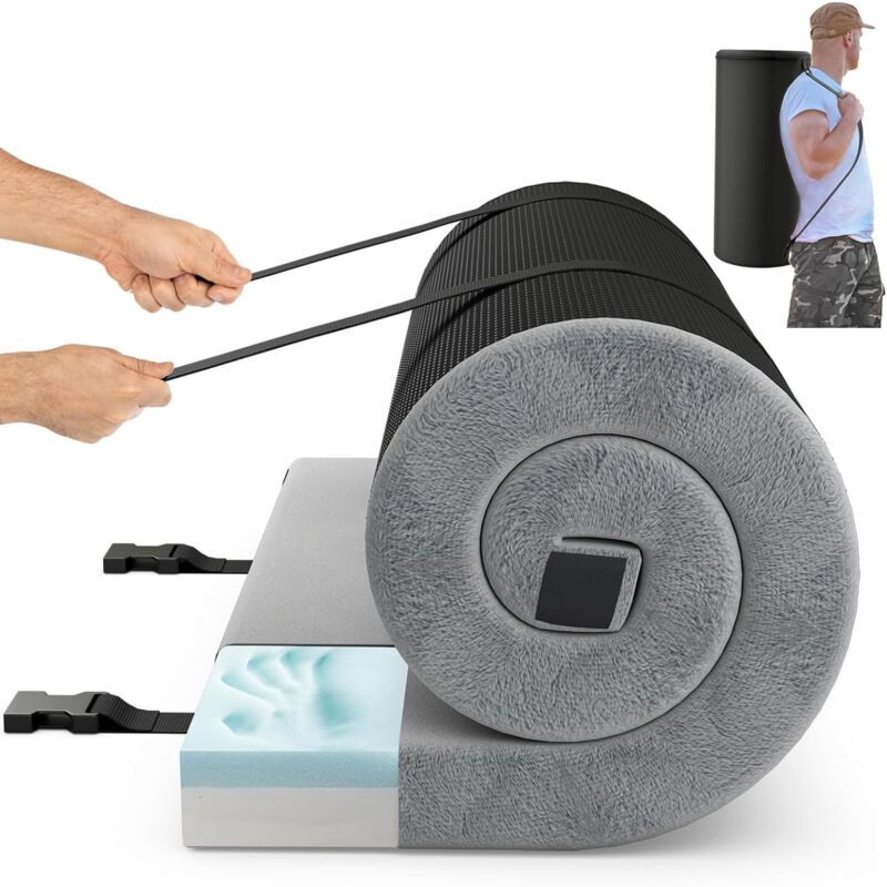 Matelas Camping Pliable, Coussin en Mousse à Mémoire, Sac de Transport en Oxford, 6,5 cm d'Épaisseur, Matelas Pliable 1 Personne pour Camping Chambre