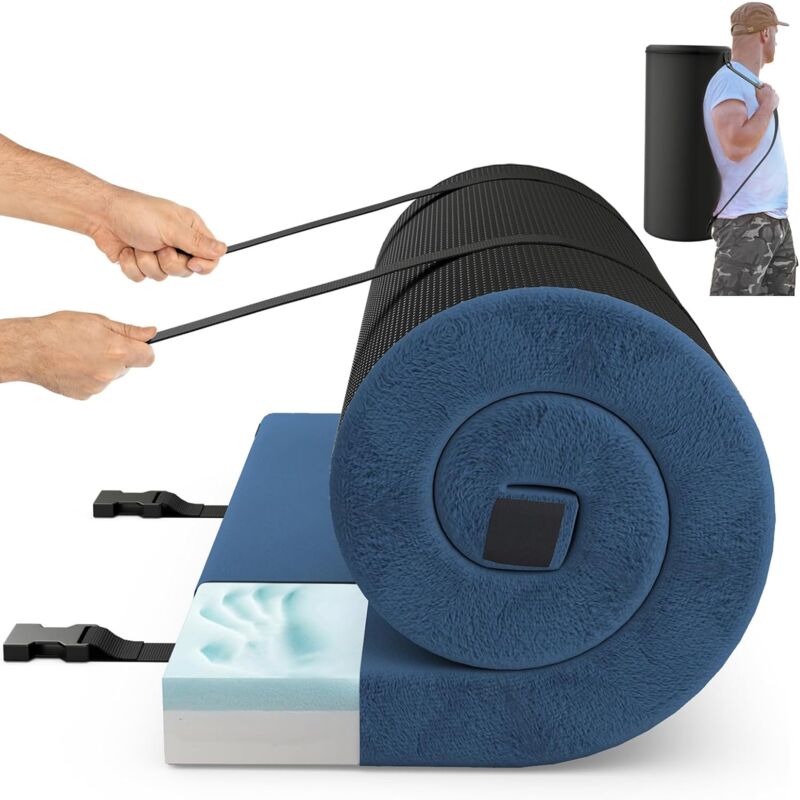 Matelas Camping Pliable, Coussin en Mousse à Mémoire, Sac de Transport en Oxford, 6,5 cm d'Épaisseur, Matelas Pliable 1 Personne pour Camping Chambre