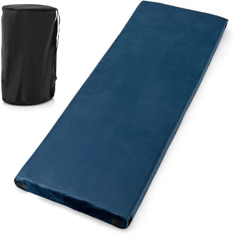 Matelas de Camping en Mousse à Mémoire de Forme, Matelas de Couchage Roulable Léger pour Voyages Randonnée Tissu Détachable et Imperméable, 183 x