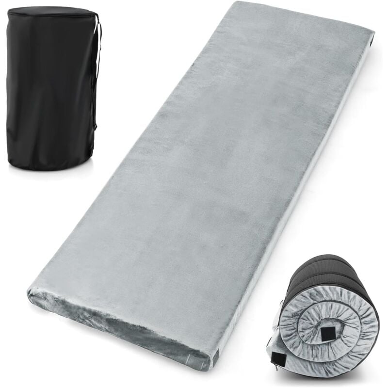 Matelas de Camping en Mousse à Mémoire de Forme, Matelas de Couchage Roulable Léger pour Voyages Randonnée Tissu Détachable et Imperméable, 183 x