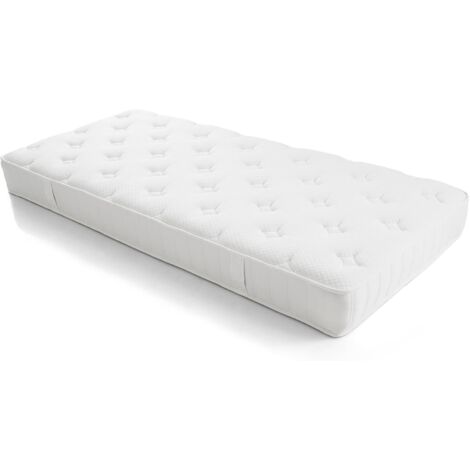 COSTWAY Matelas, Épaisseur 20 cm, Matelas Hybride en Mousse à Ressorts Ensachés Individuels, 7 Zones de Confort, Fermeté Moyenne, Soutien Parfait (90 x 200 cm)