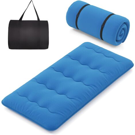 Costway – Matelas futon portable pliable 90 x 200 cm – Housse lavable – Rembourrage polyester haute densité – Sac de transport inclus – Pour camping et invités