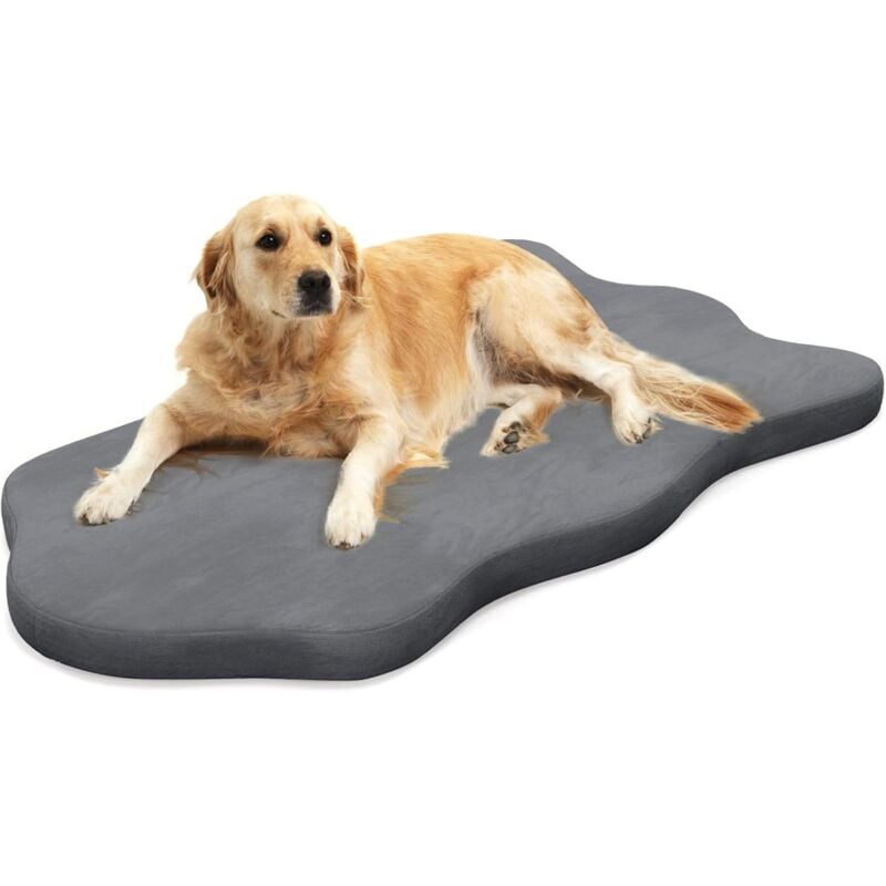 Matelas pour Chien en Mousse à Mémoire de Forme, Coussin Orthopédique pour Chien avec Housse Amovible et Lavable, Grand Lit pour Chien Antidérapant