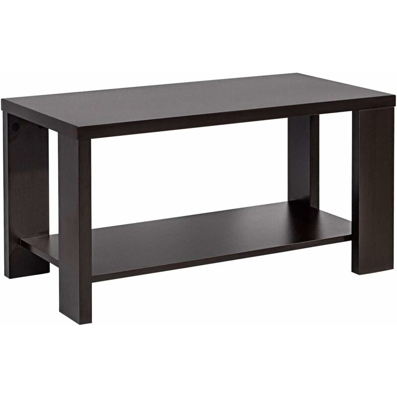 

Mesa de Centro Mesa de Cóctel con 2 Niveles y Repisa Abierta Mesita Moderna Mesa Baja de Madera - Costway