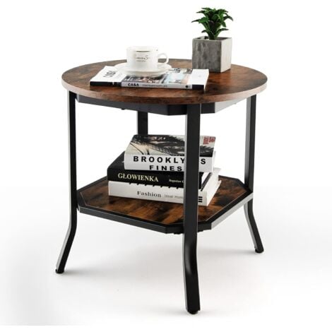 Mesa de Comedor Kiel con Patas Horquillas 120 x 70 x 75 MDF / Acero Efecto  Roble y Negro [en.casa]