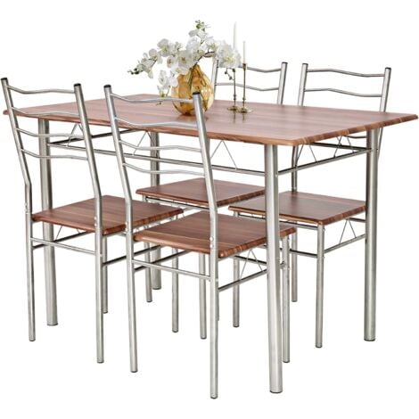 Mesa de cocina de 3 piezas, juego de mesa de comedor, juego de mesa de  cocina pequeña para 2, 32 x 21 x 30 pulgadas, marrón claro