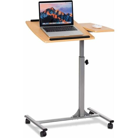 COSTWAY Mesa de Ordenador con Tabla Inclinada Altura Ajustable Escritorio para Computadora Laptop Portátil
