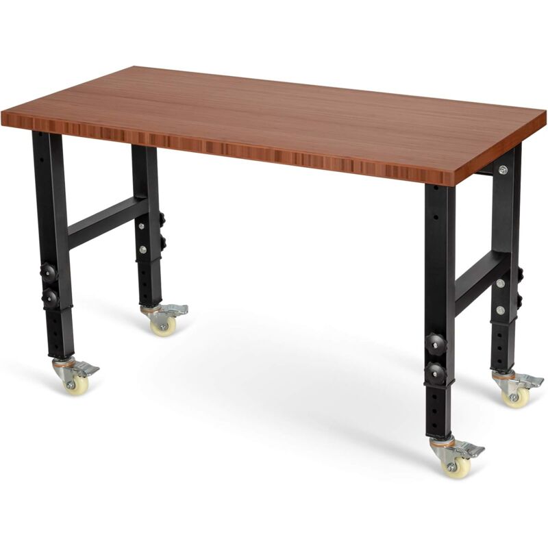 

Mesa de Trabajo Regulable en Altura Banco de trabajo Escritorio Resistente con Amplio Espacio Carga hasta 1000kg (Café) - Costway