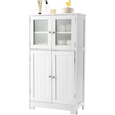 COSTWAY Meuble de Rangement 58 x 30 x 109 CM avec Etagère Réglable Armoire Polyvalent pour Salon,Chambre,Bureau,Cuisine Blanc