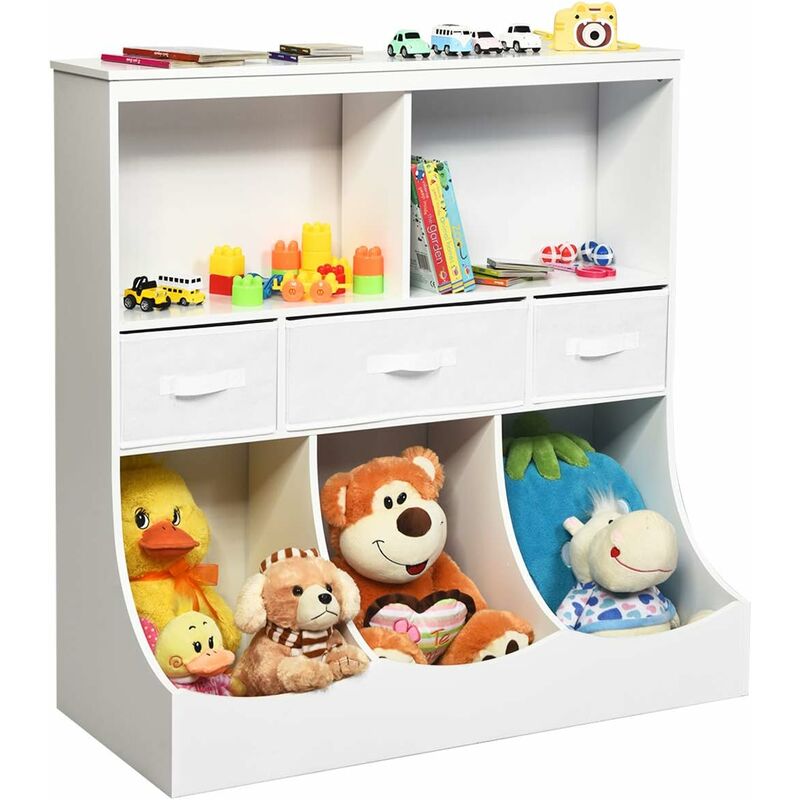 COSTWAY Meuble de Rangement Jouet pour Enfant