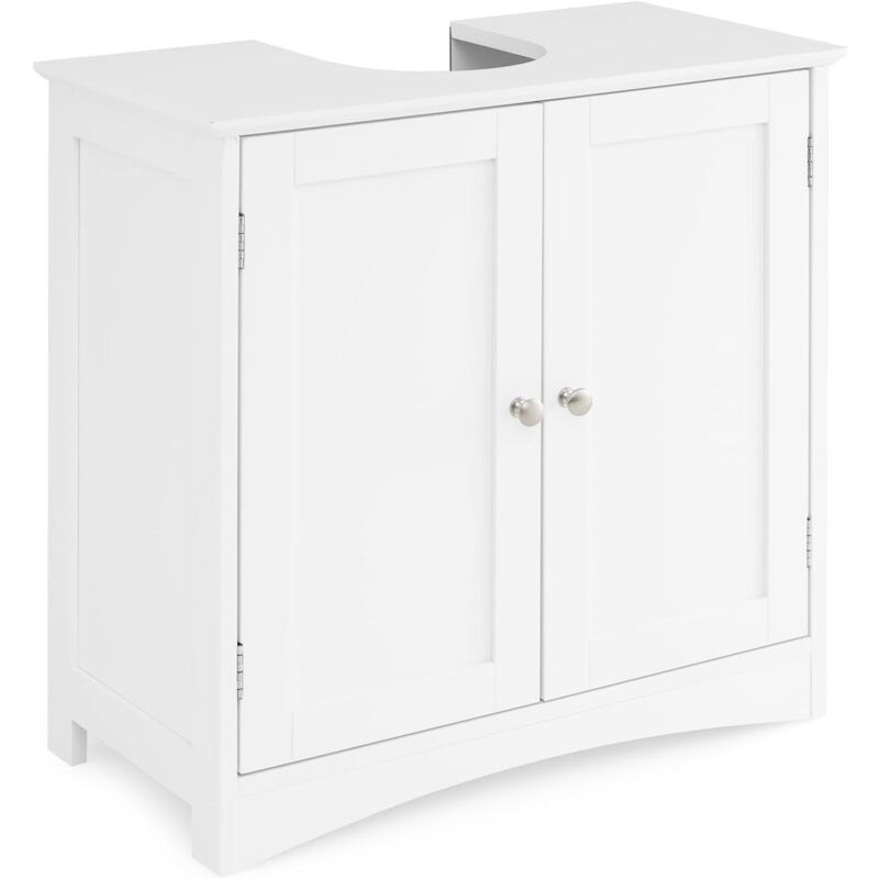 Meuble sous Lavabo, Meuble de Salle de Bain avec Placard à 2 Portes, Œillet L19 x P22 cm, Meuble sous Vasque, Meuble sous Evier Économiseur d'Espace,