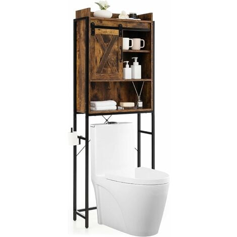 VASAGLE Scaffale sopra Toilette, Scaffale da Bagno, per Lavatrice, con  Scomparti, Struttura in Acciaio, Montaggio Facile