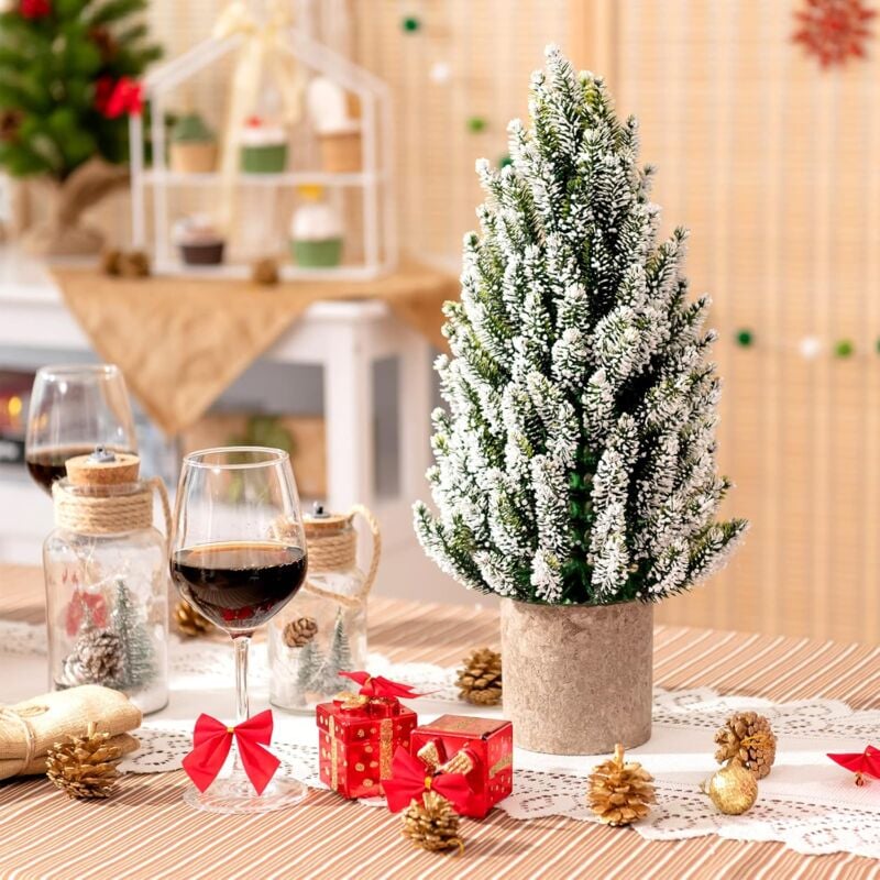

Mini Árbol de Navidad, Árbol de Navidad en Miniatura 47 cm en PE, Base Estable de Pulpa de Celulosa - Costway