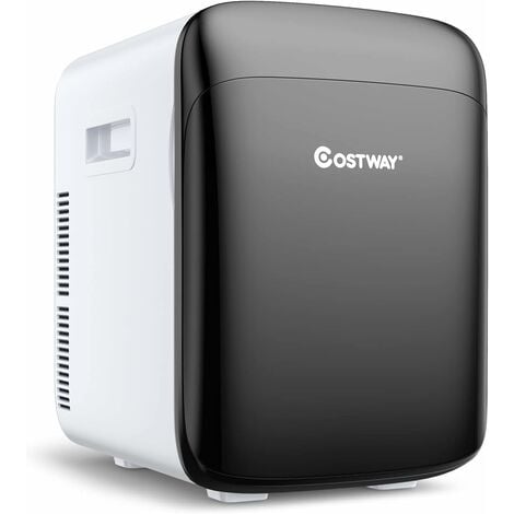 COSTWAY Mini Réfrigérateur Chaud et Froid 15L 12V/220V-240V Mini Frigo Portable -3 ℃ ~ 50 ℃ pour Maison/Voiture Chauffage A++ Noir