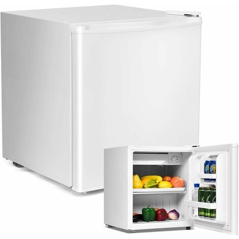 COSTWAY Mini Réfrigérateur Silencieux 46L Table Top Intégrable 47 x 45 x 50 cm (L x l x H) pour Chambre ou Hôtel Blanc/Noir