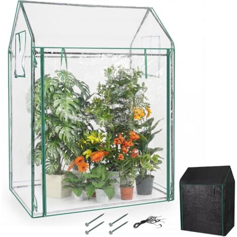 COSTWAY Mini Serra da 129 x 80 x 173 cm, Serra per Pomodori con Copertura Trasparente in PVC