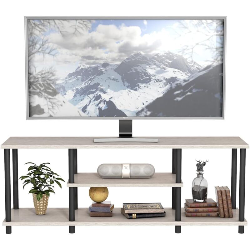 Walker Edison Nora Mobile Porta TV Moderno, Nero, Per TV Fino A 90 Pollici, Dimensioni 203x40x45 Cm, 4 Ante