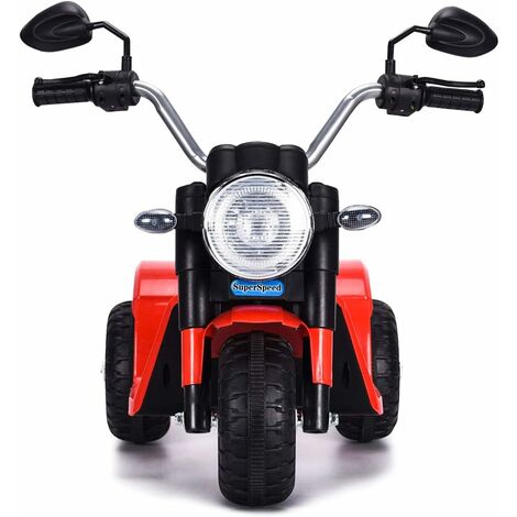 COSTWAY Moto Eléctrica Infantil de Bateria 6V Motocicleta Recargable para Niños con Cargador y Ruedas Apoyo